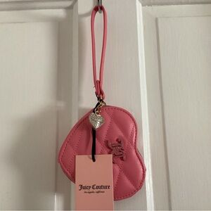NWT Juicy Couture Brighter Than A Diamond Pink Lemonade Heart Zip Around